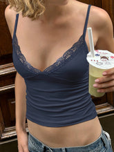 BXOXO Fashion Simple Solid Lace Trim V-Neck Blouses Summer All-Match Basic Soft Summer New Women Camisole Tops